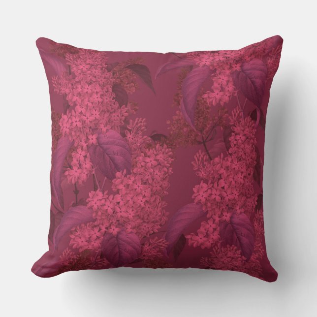 Hermosa almohada Rosa de diseño de época rosa (Anverso)