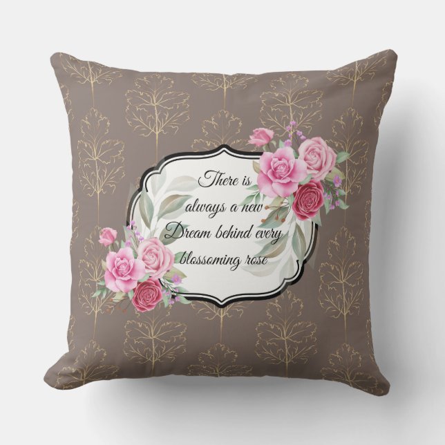 Hermosa almohada vintage floral (Anverso)