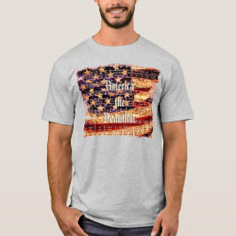Hermosa América, camiseta gris para hombre con tem