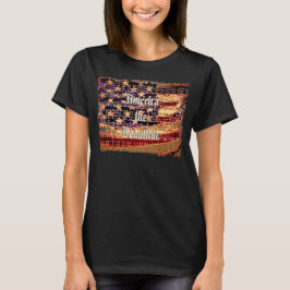 Hermosa América, negra, camiseta de mujeres patrió