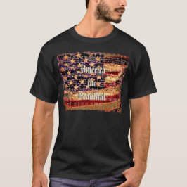 Hermosa América, negro, camiseta de hombres patrió