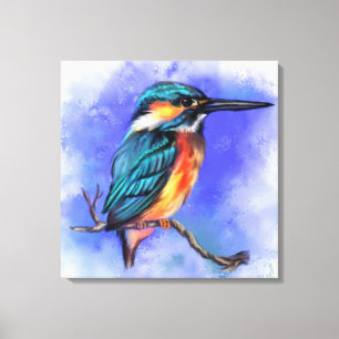 Hermosa ave de Kingfisher - Arte acuarela 