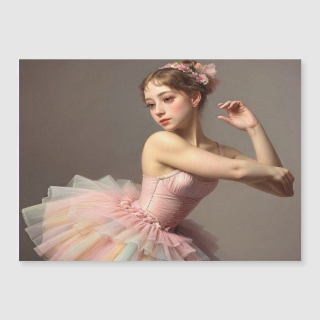 Hermosa bailarina romántica con dulces colores (Anverso)