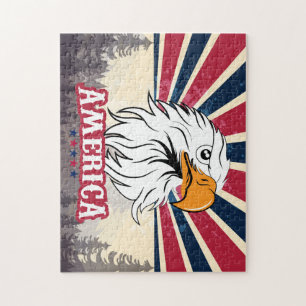 Hermosa Bandera Americana / Rompecabezas de Águila