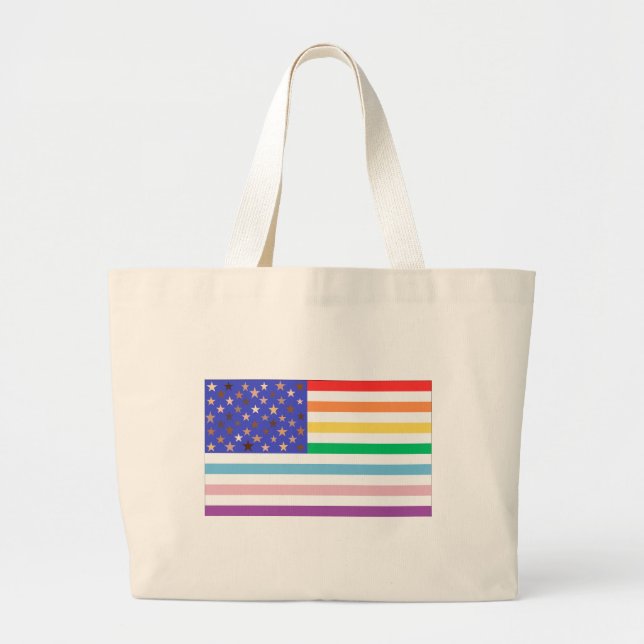 Hermosa bandera de EE. UU. Bolsa de mano grande (Frente)