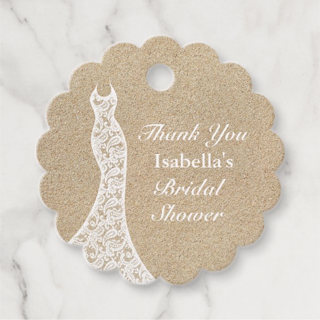 Hermosa Beach Bridal Shower Gracias Etiqueta Blanc (Anverso)