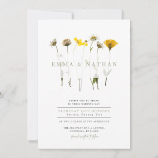 Hermosa boda de flores silvestres invitaciones