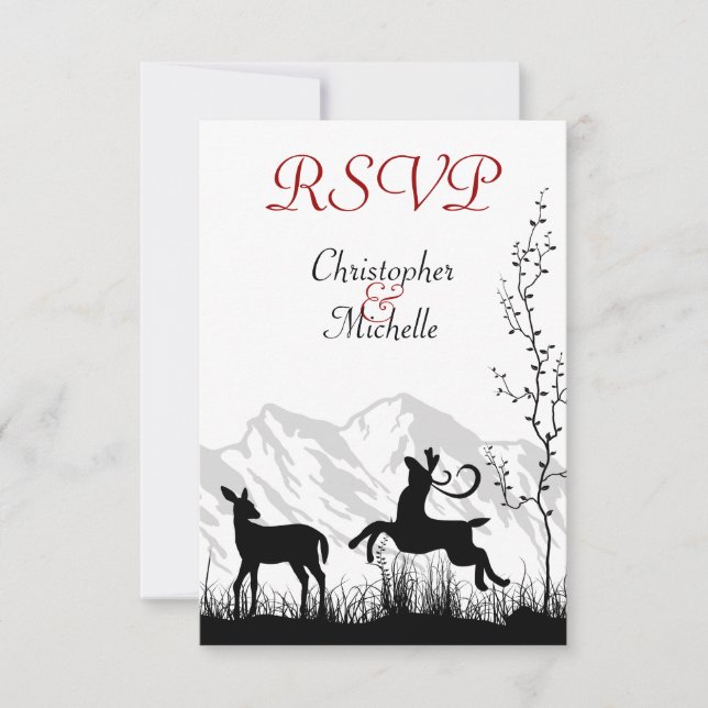 Hermosa boda de la montaña de Cerfs RSVP (Anverso)