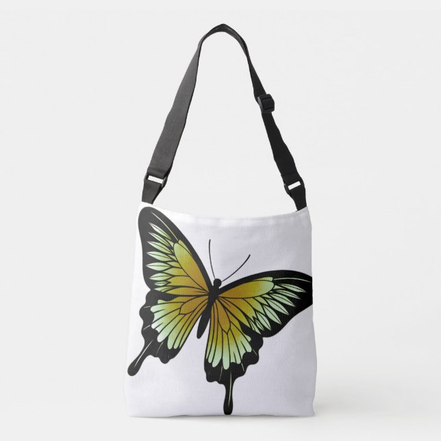 Hermosa bolsa de algodón con mariposa amarilla (Anverso)