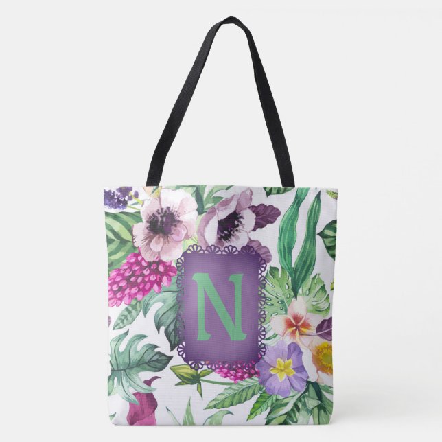 Hermosa bolsa de tocador floral (Anverso)