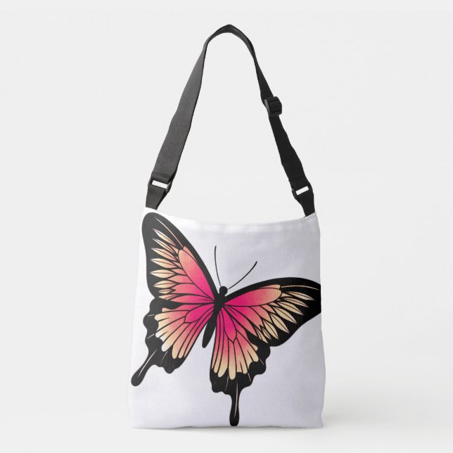 Hermosa bolsa de toga con cruz de mariposa rosa (Anverso)