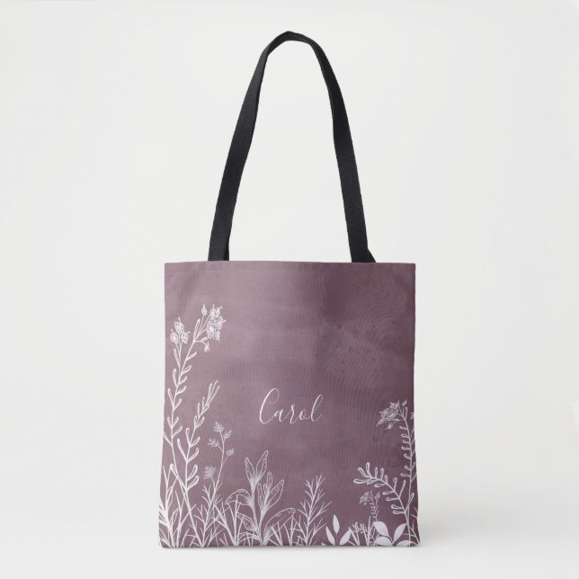 Hermosa Bolsa de Tote con flores silvestres (Anverso)