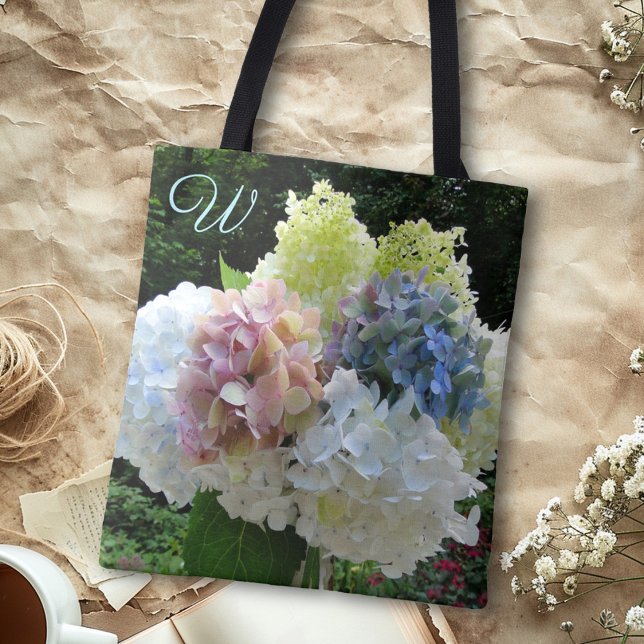 Hermosa bolsa Hydrangea Bouquet Monograma inicial (Subido por el creador)