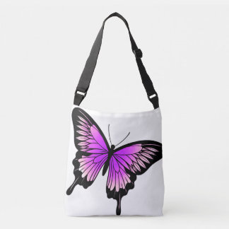 Hermosa bolsa morada de mariposa cruza cuerpo toca