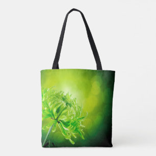 Hermosa bolsa verde de flores de crisantema
