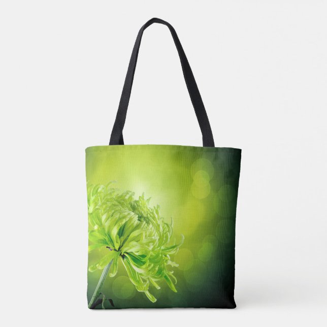 Hermosa bolsa verde de flores de crisantema (Reverso)