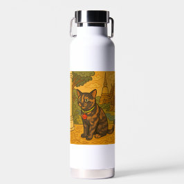Hermosa botella de agua del gato Siam