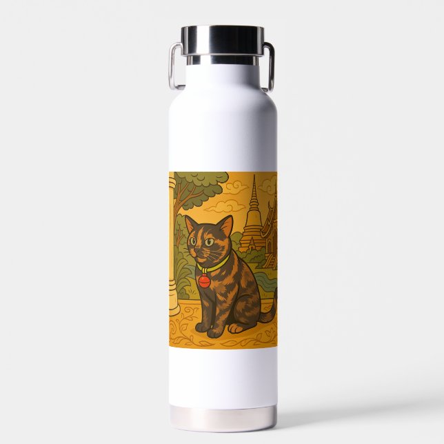 Hermosa botella de agua del gato Siam (Delantero)