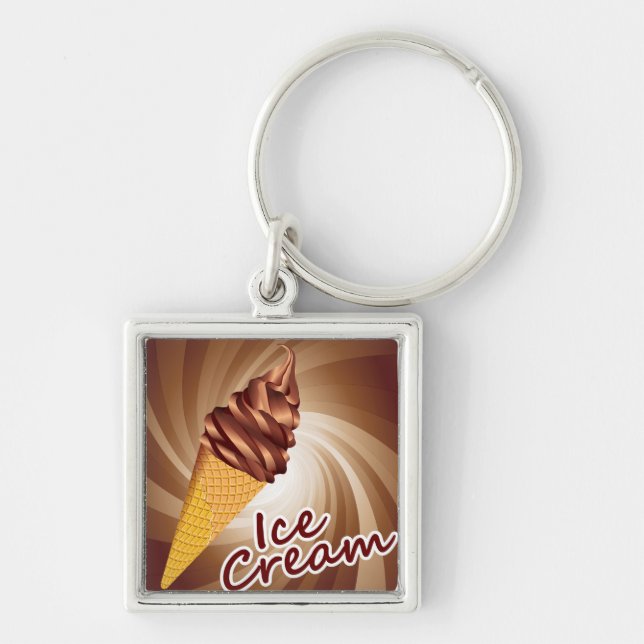 Hermosa cadena de llavero de helado abstracto (Frente)
