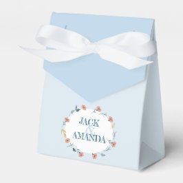 Hermosa caja retro bebé de la boda azul favores