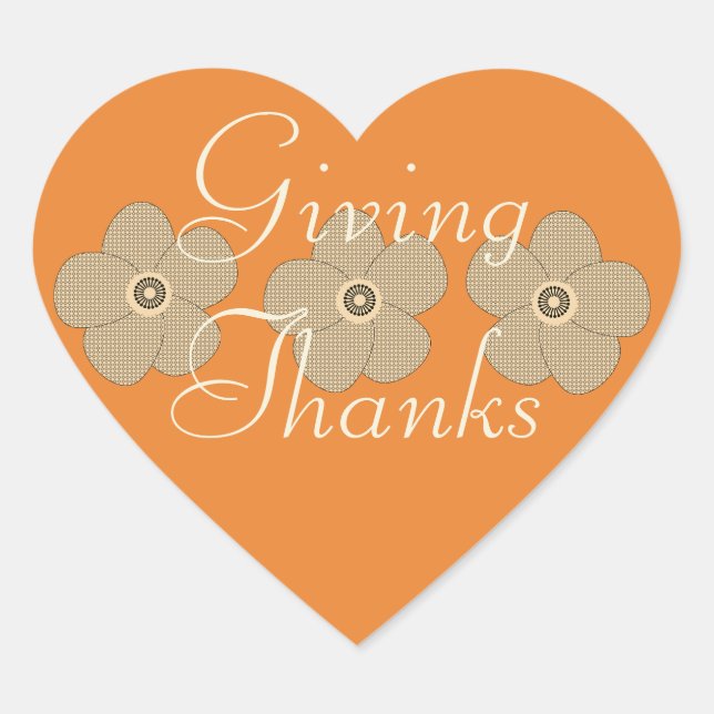 Hermosa Calcomanía Floral Naranja Brillante de Agr (Anverso)