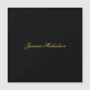 Hermosa Caligrafía Chic Nombre Negro & Oro