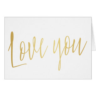 Hermosa caligrafía dorada "Te amo"