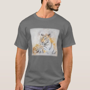Hermosa camiseta con pintura de tigre de Bengala