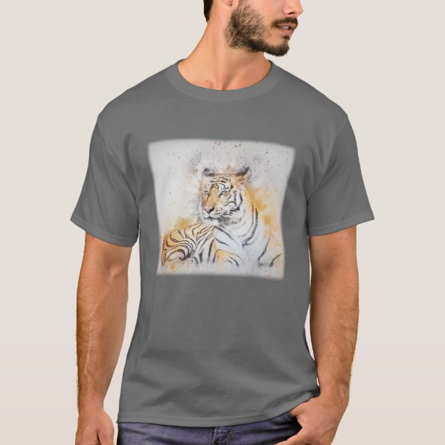 Hermosa camiseta con pintura de tigre de Bengala (Anverso)