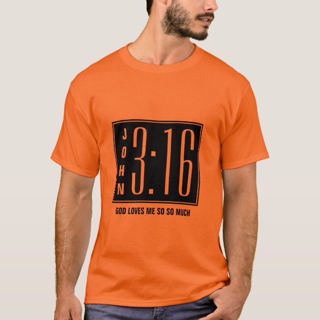 Hermosa camiseta cristiana John 3:16 (Anverso)