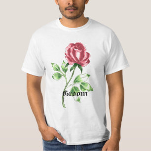 Hermosa camiseta de bodas personalizada de Red Ros