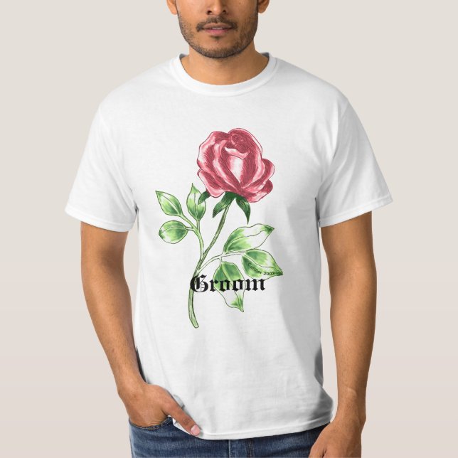 Hermosa camiseta de bodas personalizada de Red Ros (Anverso)