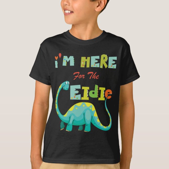Hermosa camiseta de dinosaurio Eid para niños  (Anverso)