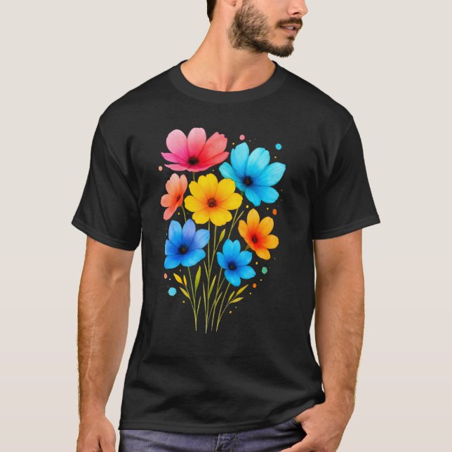Hermosa camiseta de flor floral (Anverso)