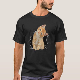 Hermosa camiseta de gatito adorable con pared agri