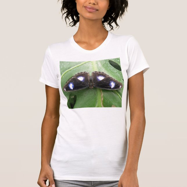 Hermosa camiseta de mariposa con manchas azules (Anverso)