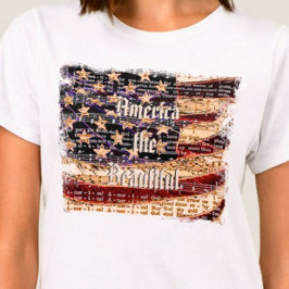 Hermosa camiseta de mujer patriótica estadounidens