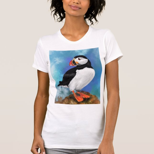 Hermosa camiseta de pájaro de Puffin del Atlántico (Anverso)