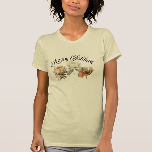 Hermosa camiseta de Sabbat con flores  (Anverso)