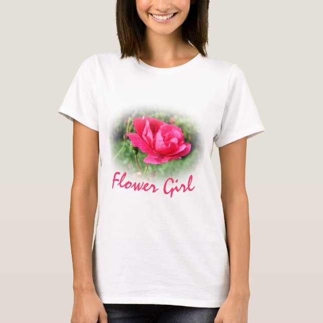 Hermosa camiseta del chica rosa rosa (Anverso)