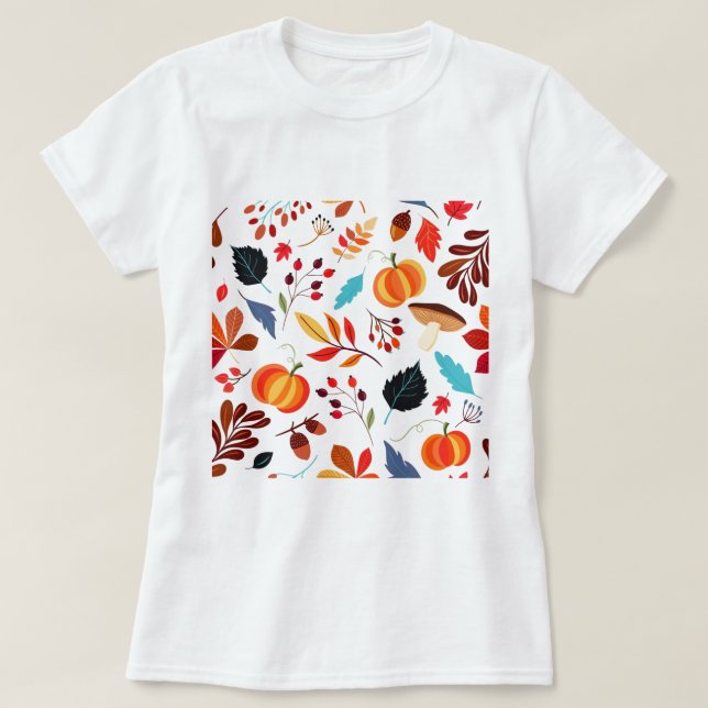 Hermosa camiseta del patrón otoño (Diseño del anverso)
