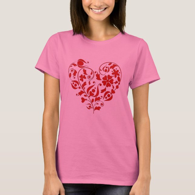Hermosa camiseta El día de San Valentín de Corazón (Anverso)