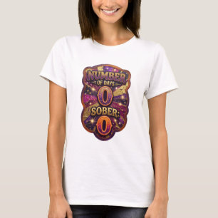 Hermosa camiseta gráfica de oro NUMBER DE DÍAS SOB