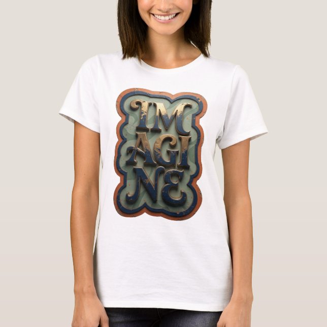 Hermosa camiseta IMAGINE dorada (Anverso)