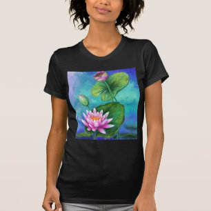 Hermosa camiseta Lirio de Agua Rosa