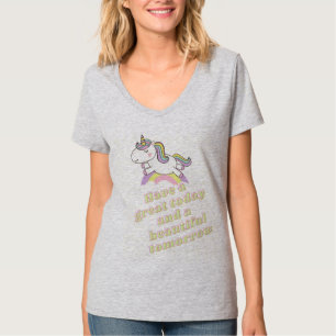 Hermosa camiseta mañana de Rainbow Unicorn