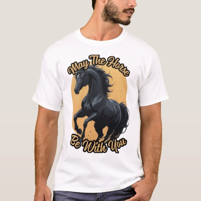 Hermosa camiseta negra de caballo (Anverso)