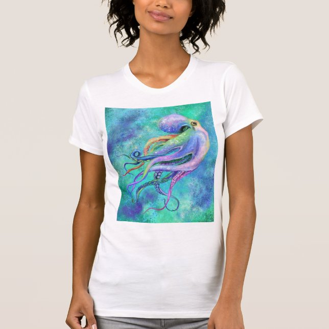 Hermosa camiseta Octopus en color (Anverso)