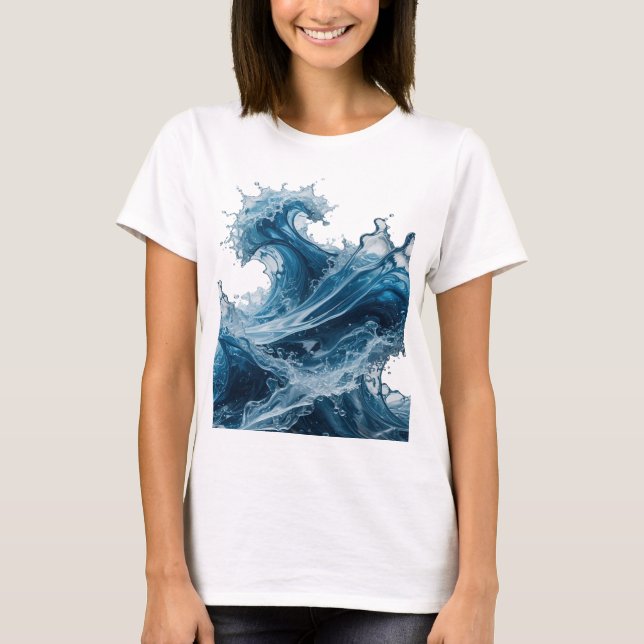 Hermosa camiseta personalizada WATER SPLASH de pla (Anverso)