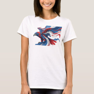 Hermosa camiseta trendy de águila abstracta marina